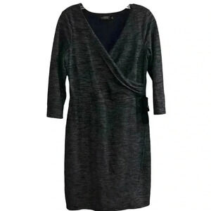 The Limited Women's Blue 3/4 Sleeve Wrap Dress Size‎ M Knee Length